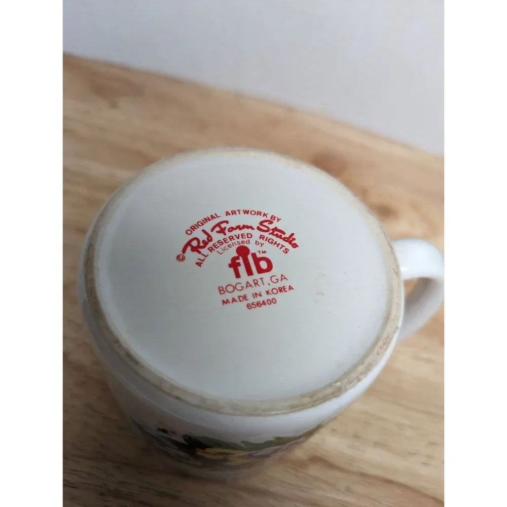 Red Farm Studio FIB Bogart Korea Thinking of You violets grandma core mug 3 1/2